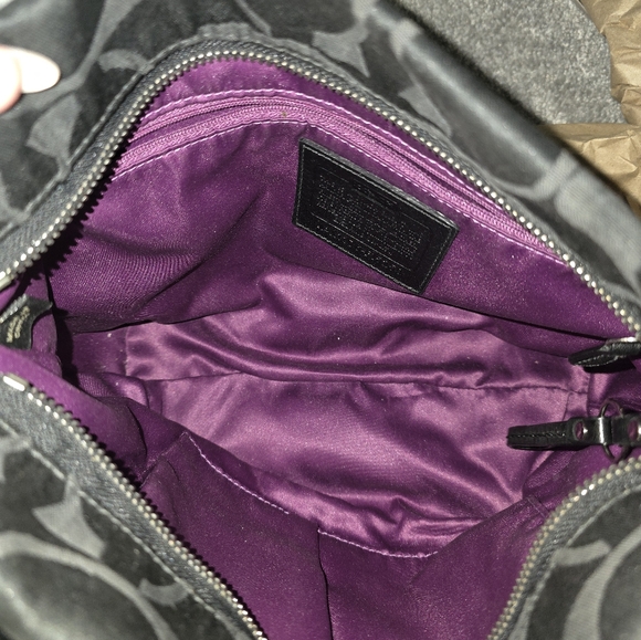 Black Satin Coach Shoulder Bag - Picture 6 of 8